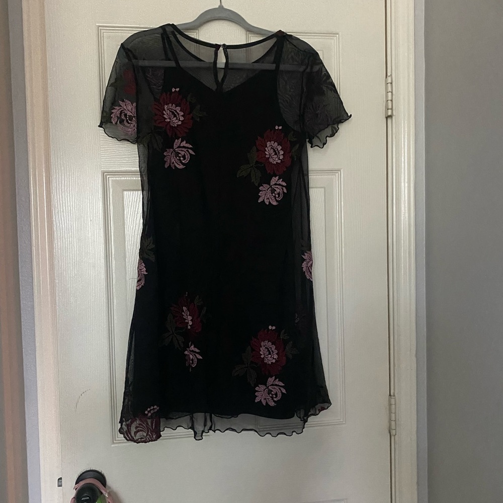 Black short dress.